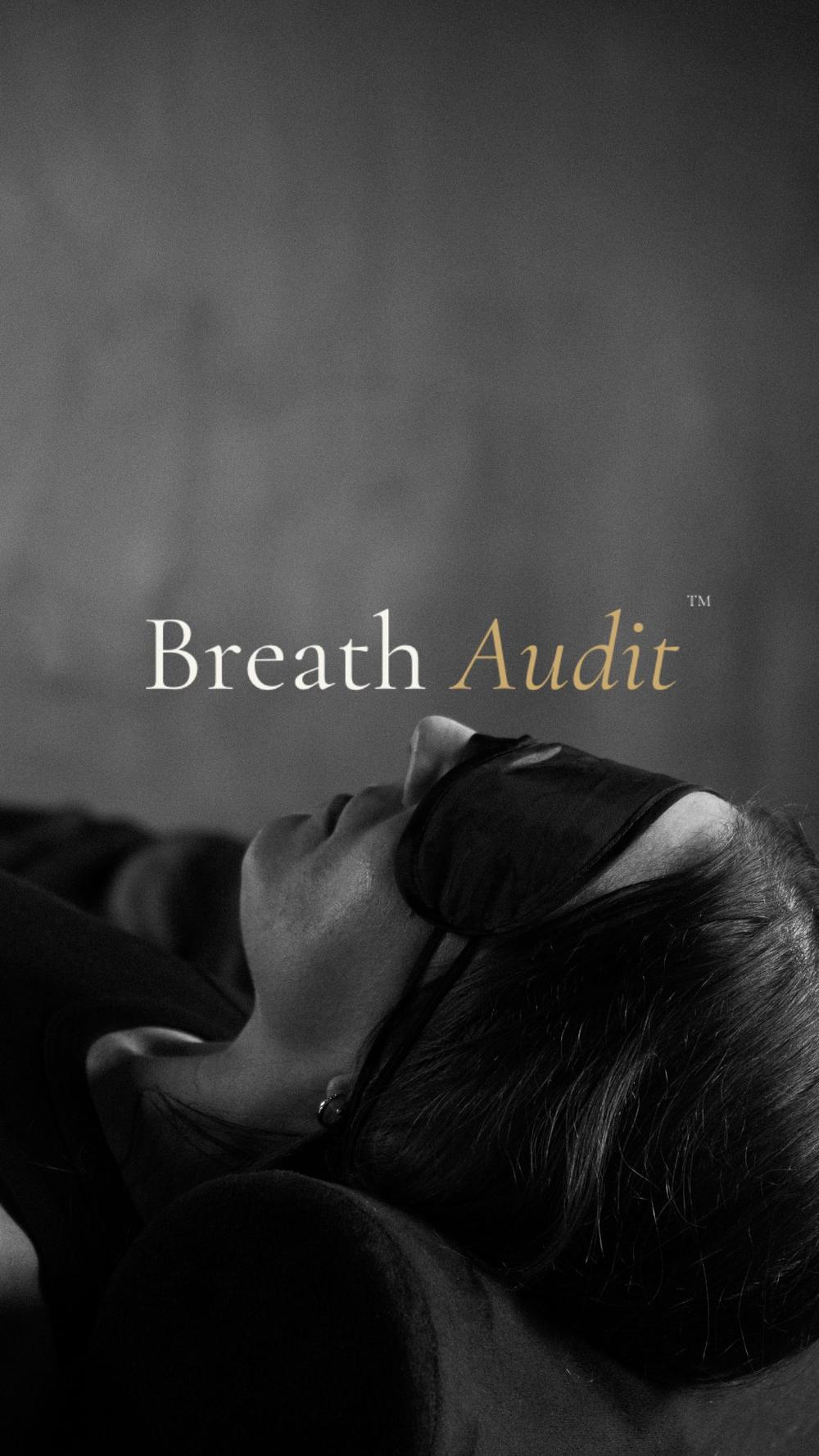 Breath Audit program cover, a woman resting with an eye mask